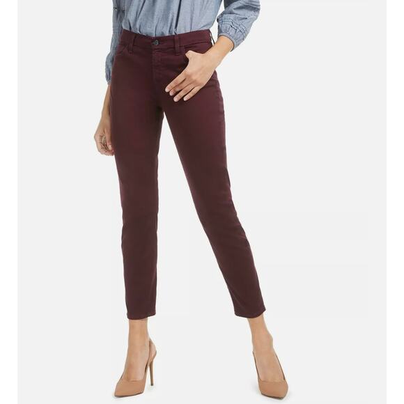 JEN7 by 7 For All Mankind Women's Petite Ankle Skinny Jeans Wine Red 0 Petite - Picture 1 of 3
